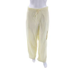 Donni Unisex Cargo Windbreaker Pants Beige Drawstring Nylon Solid Size M